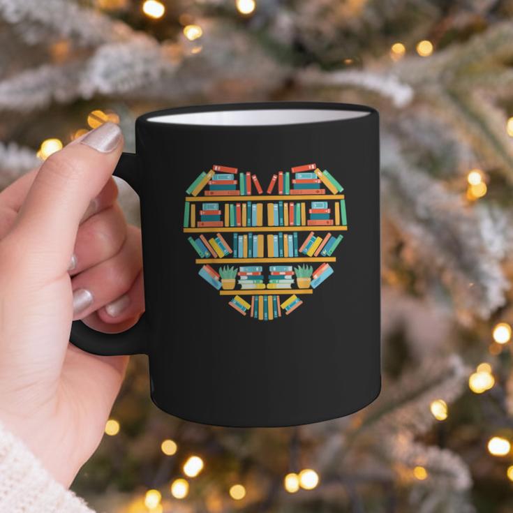 Bookshelf Heart Graphic Print Coffee Mug