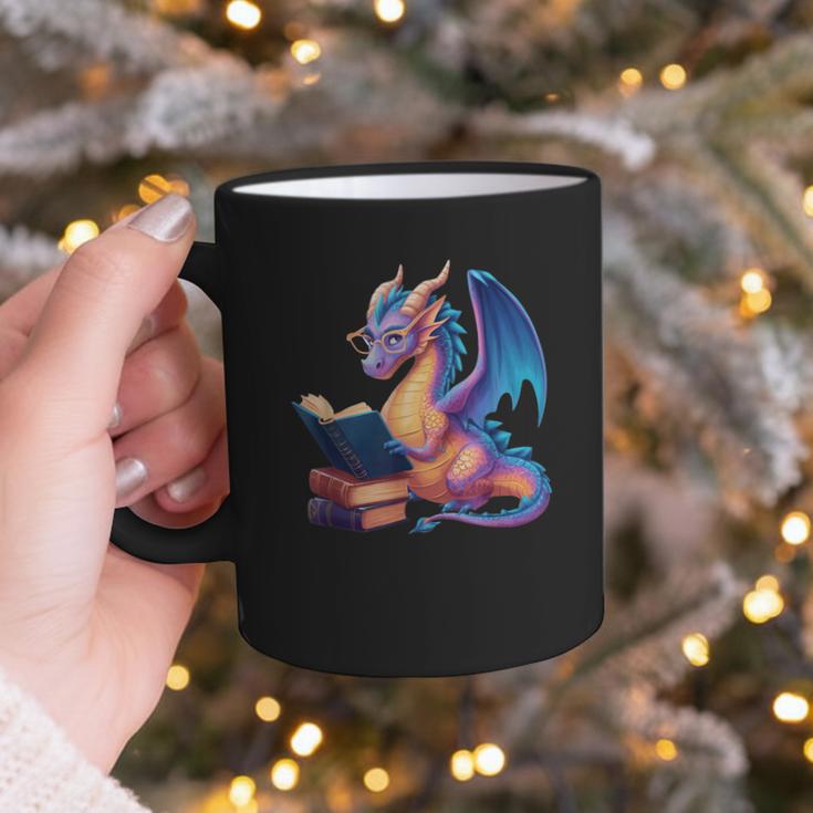 Bookworm Book Lover Women Girls Dragon Reading Graphic Print Coffee Mug