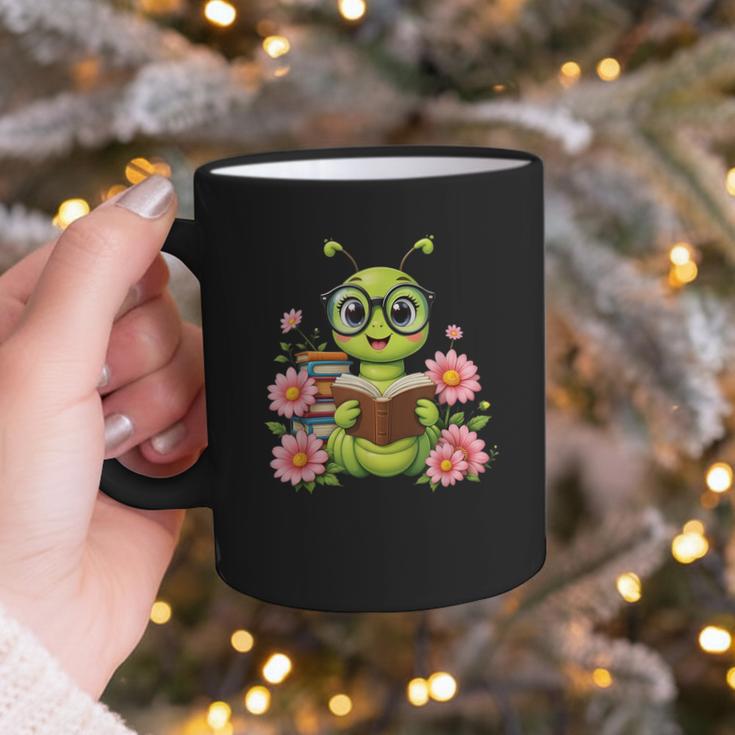 Bookworm Costume Kawaii Reading Worm For World Book Day Graphic Print Coffee Mug