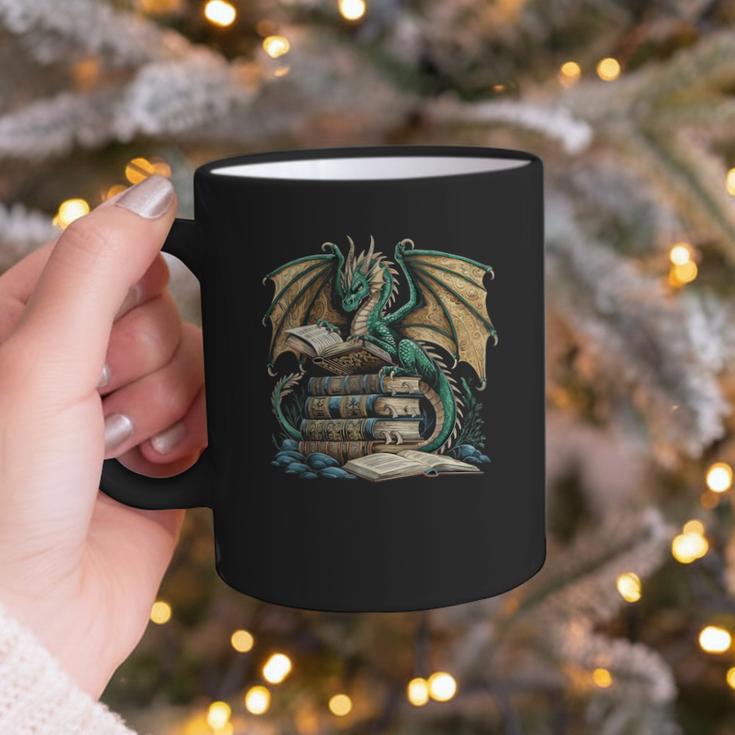Bookworm Dragons Reading Book Dragons And Books Graphic Print Coffee Mug