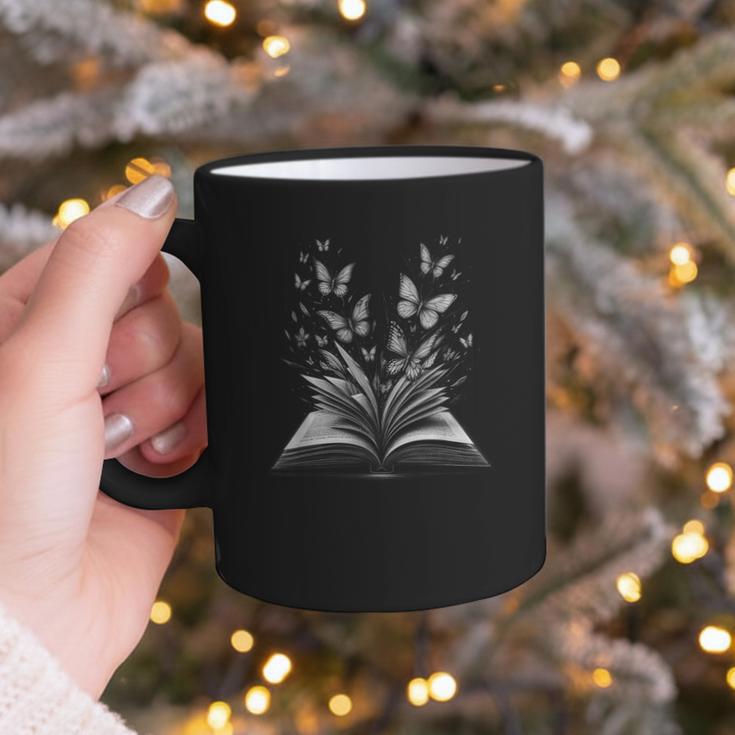 Butterflies And Book Lovers Reading Bookworm Graphic Print Coffee Mug