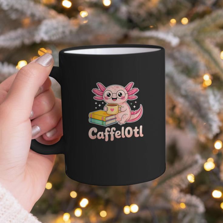 Caffelotl Cute Axolotl Pun Coffee Book Lover Kawaii Humor Graphic Print Coffee Mug