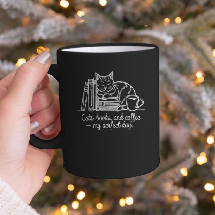 Cats Books And Coffee – My Perfect Day Cat Lover Graphic Print Coffee Mug Cats Books And Coffee – My Perfect Day Cat Lover Graphic Print Coffee Mug