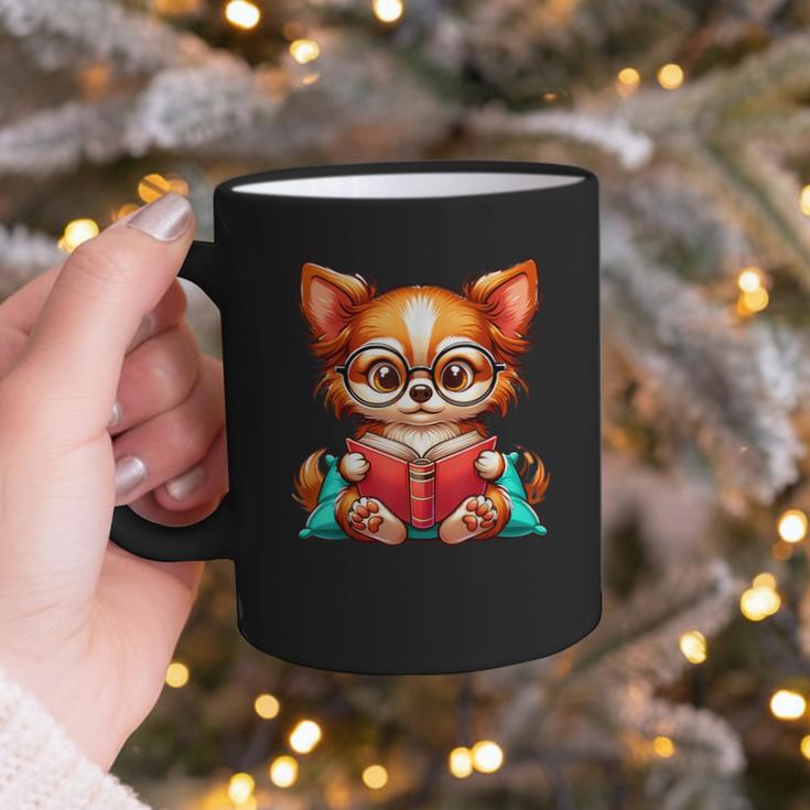 Chihuahua Reading a Book Dog Graphic Print Coffee Mug