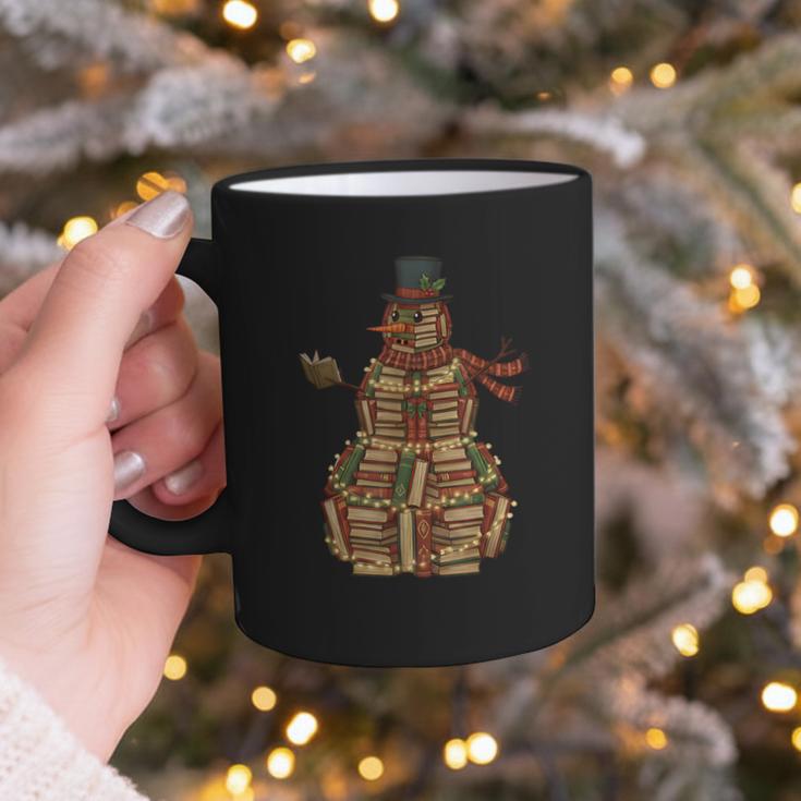 Christmas Snowman Made Of Books Holiday Reading Xmas Graphic Print Coffee Mug Christmas Snowman Made Of Books Holiday Reading Xmas Graphic Print Coffee Mug