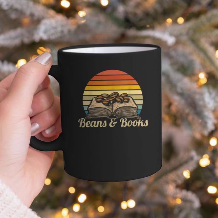 Coffee Beans & Books Retro Bookworm Librarian Graphic Print Coffee Mug