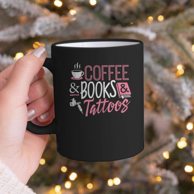Coffee Lover Shirt Coffee And Books And Tattoos Men Women Graphic Print Coffee Mug