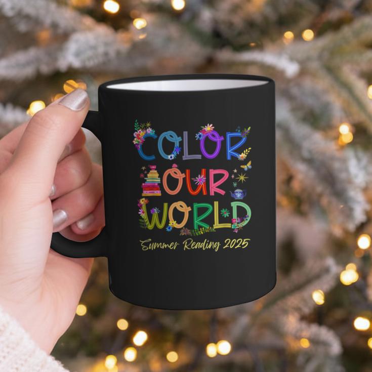 Color Our World Summer Reading 2025 Boho Wildflower Book Graphic Print Coffee Mug