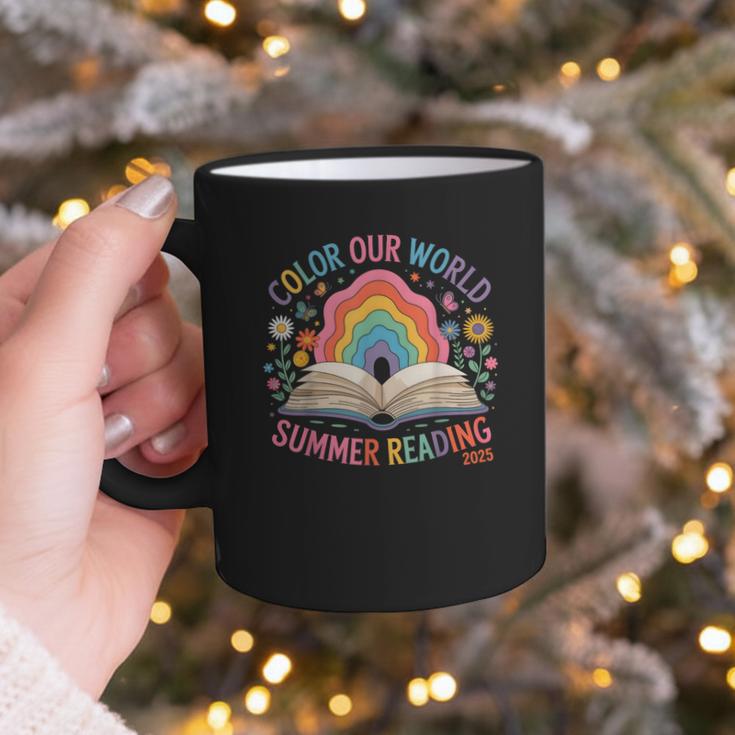 Color Our World Summer Reading 2025 Rainbow Art Book Graphic Print Coffee Mug Color Our World Summer Reading 2025 Rainbow Art Book Graphic Print Coffee Mug