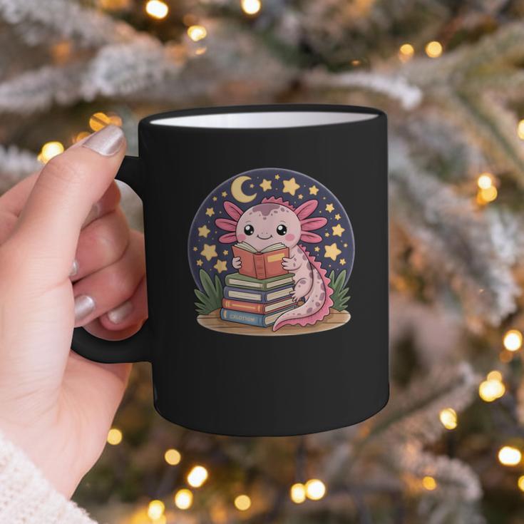 Cute Axolotl Reading Books Cozy Night Aesthetic Graphic Print Coffee Mug