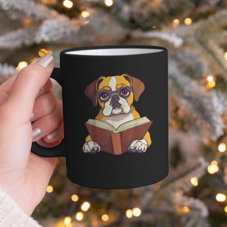 Cute Dog Boxer Reading Book Graphic Print Coffee Mug Cute Dog Boxer Reading Book Graphic Print Coffee Mug