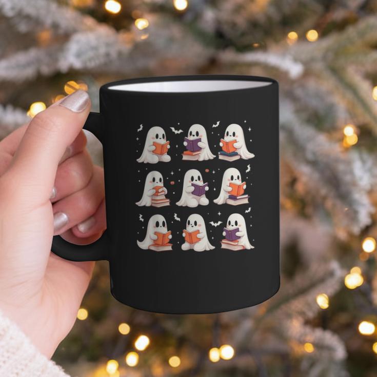 Cute Ghost Reading Book Lovers Halloween Ghost Graphic Print Coffee Mug Cute Ghost Reading Book Lovers Halloween Ghost Graphic Print Coffee Mug