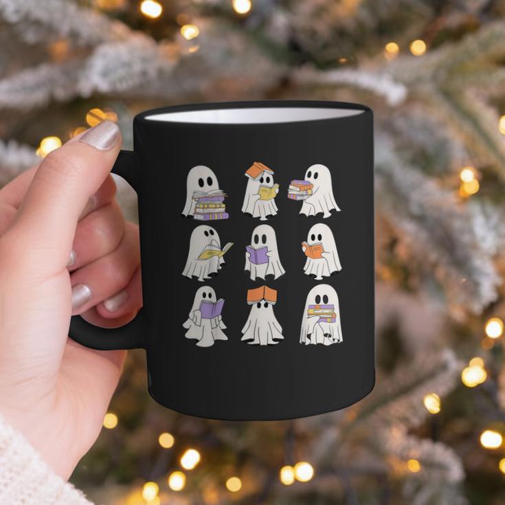 Cute Ghost Reading Books Teacher Halloween Reading Men Women Kids Graphic Print Coffee Mug