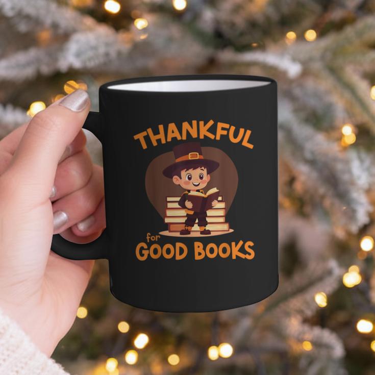 Cute Thanksgiving Teacher Librarian Thankful Reading Books Graphic Print Coffee Mug