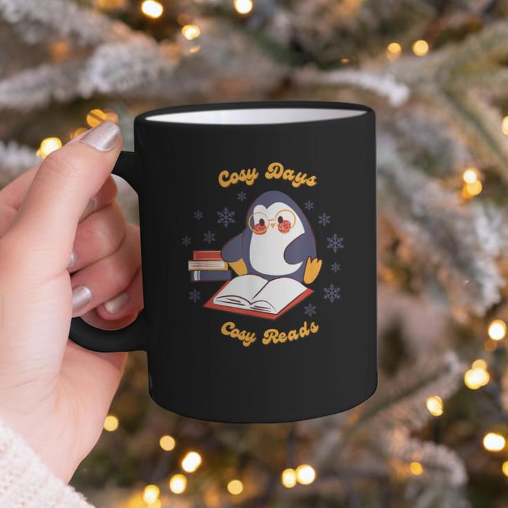 Cute Xmas Book Lover Penguin Reading Cosy Days Cosy Reads Graphic Print Coffee Mug Cute Xmas Book Lover Penguin Reading Cosy Days Cosy Reads Graphic Print Coffee Mug
