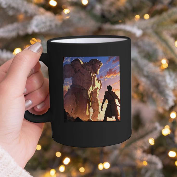 David And Goliath Bible Book Of Samuel Famous Bible Story Graphic Print Coffee Mug David And Goliath Bible Book Of Samuel Famous Bible Story Graphic Print Coffee Mug