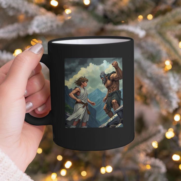 David And Goliath Bible Book Of Samuel King David Comic Graphic Print Coffee Mug