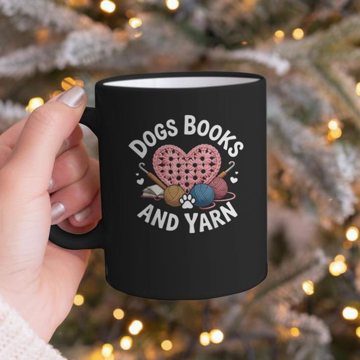 Dogs Books And Yarn Crocheting Graphic Print Coffee Mug Dogs Books And Yarn Crocheting Graphic Print Coffee Mug