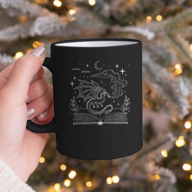 Dragon Flying Out Of Book Lover Bookworm Fantasy Novels Graphic Print Coffee Mug