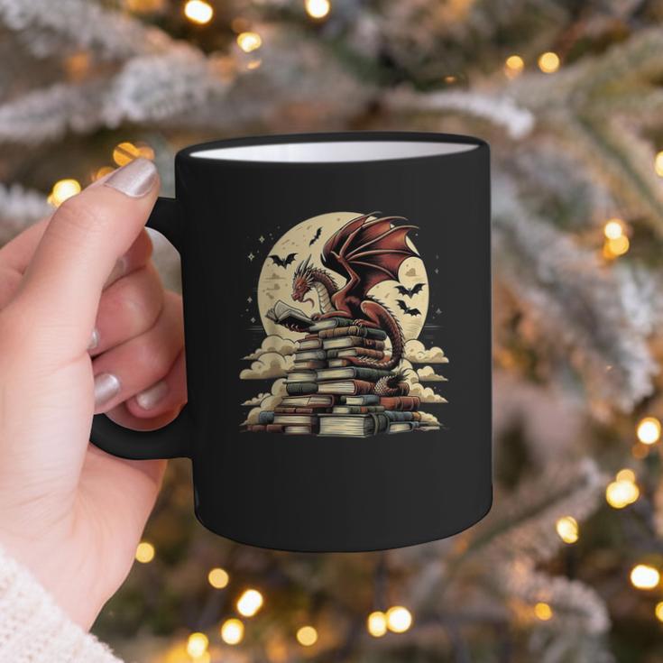 Dragon Reading a Book Dragons And Books Lover Bookworm Graphic Print Coffee Mug