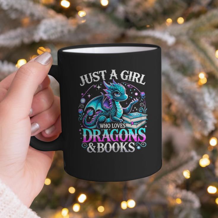 Dragon Reading Just A Girl Who Loves Dragons And Books Graphic Print Coffee Mug