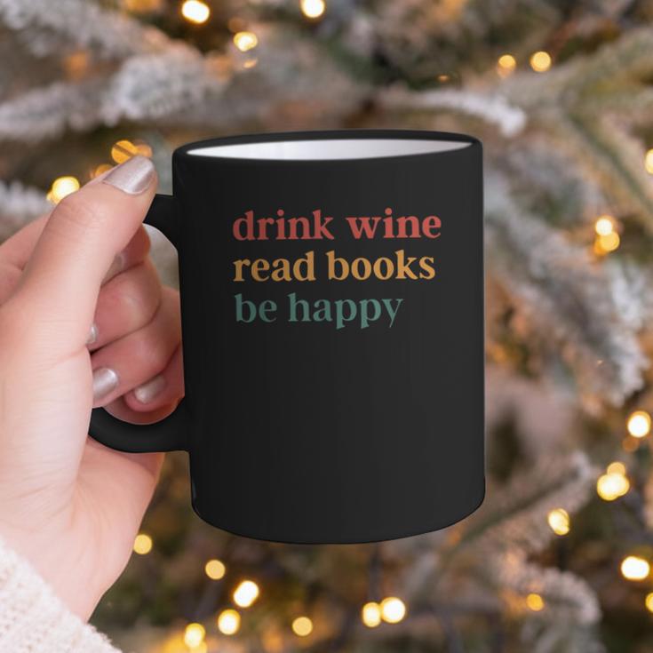 Drink Wine Read Books Be Happy Graphic Print Coffee Mug
