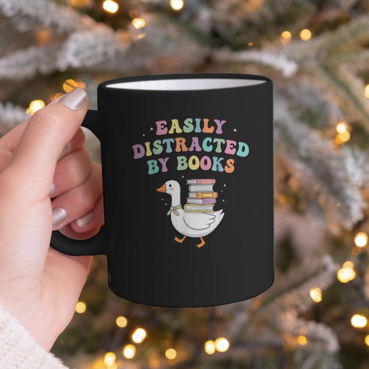 Easily Distracted By Books Silly-Goose Bookish Library Read Graphic Print Coffee Mug
