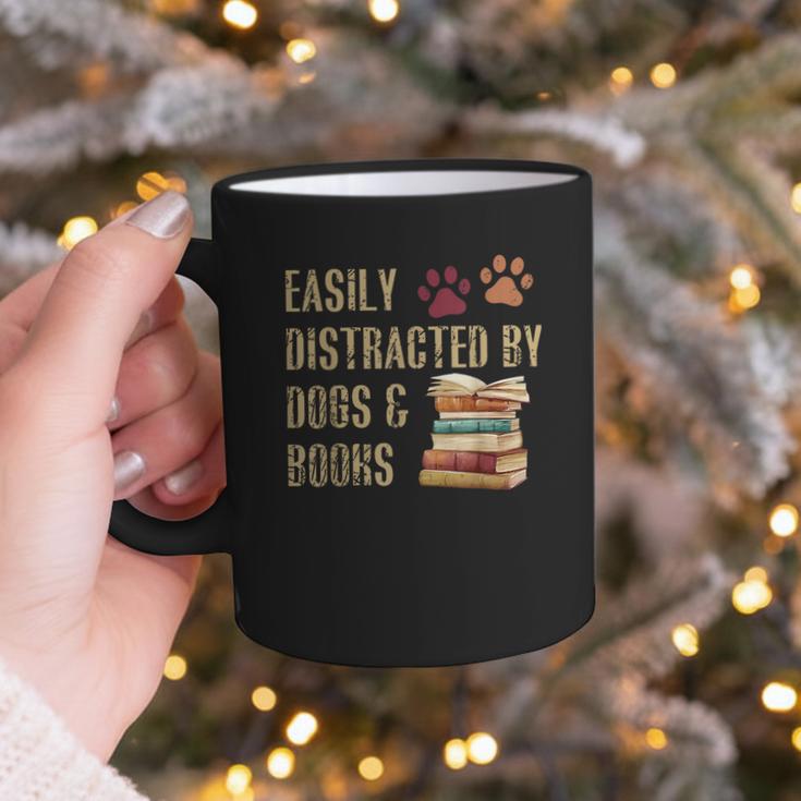Easily Distracted By Dogs And Books Pets Books Lovers Graphic Print Coffee Mug