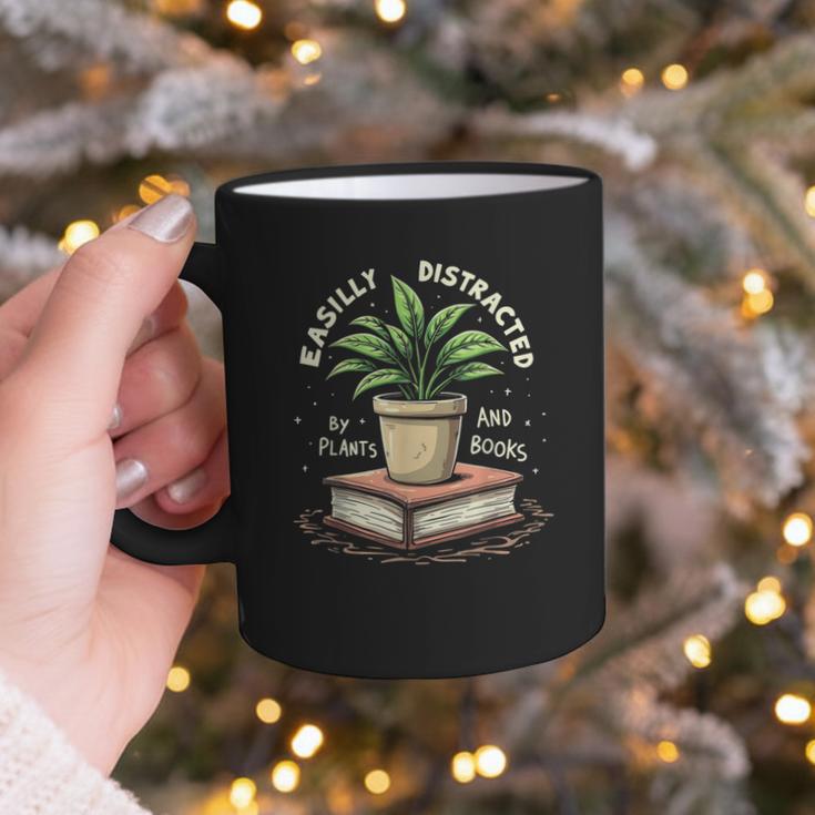 Easily Distracted By Plants And Books Graphic Print Coffee Mug
