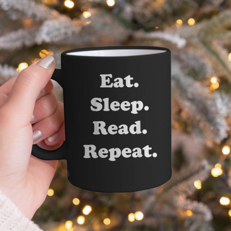 Eat Sleep Read Repeat Book Enthusiast Graphic Print Coffee Mug