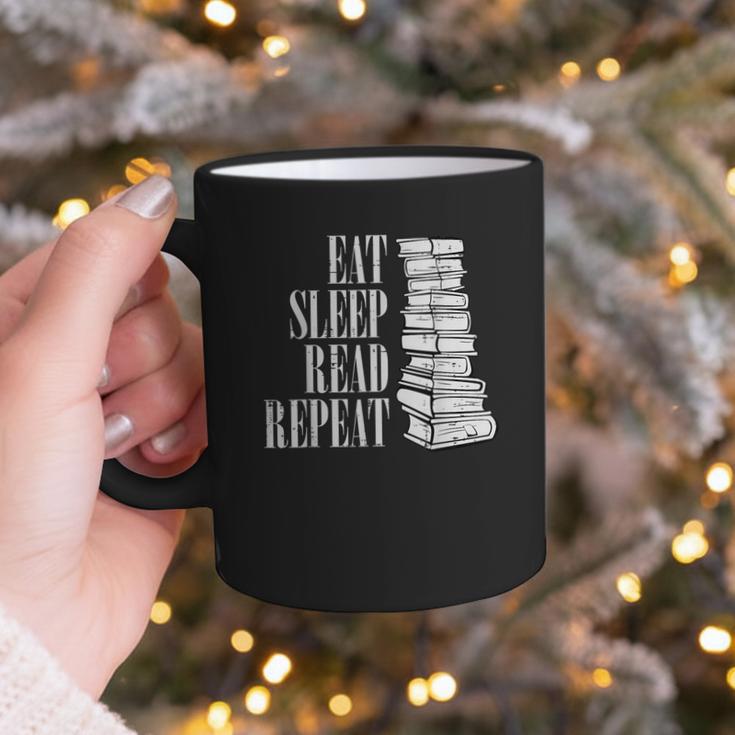 Eat Sleep Read Repeat Reading Book Librarian Men Women Kids Graphic Print Coffee Mug