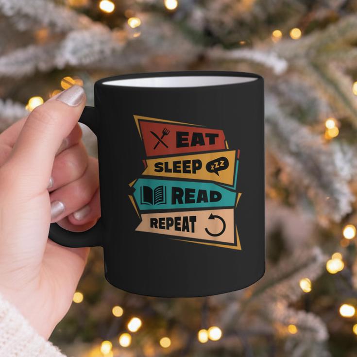 Eat Sleep Read Repeat Reading Books Reader Bookworm Graphic Print Coffee Mug