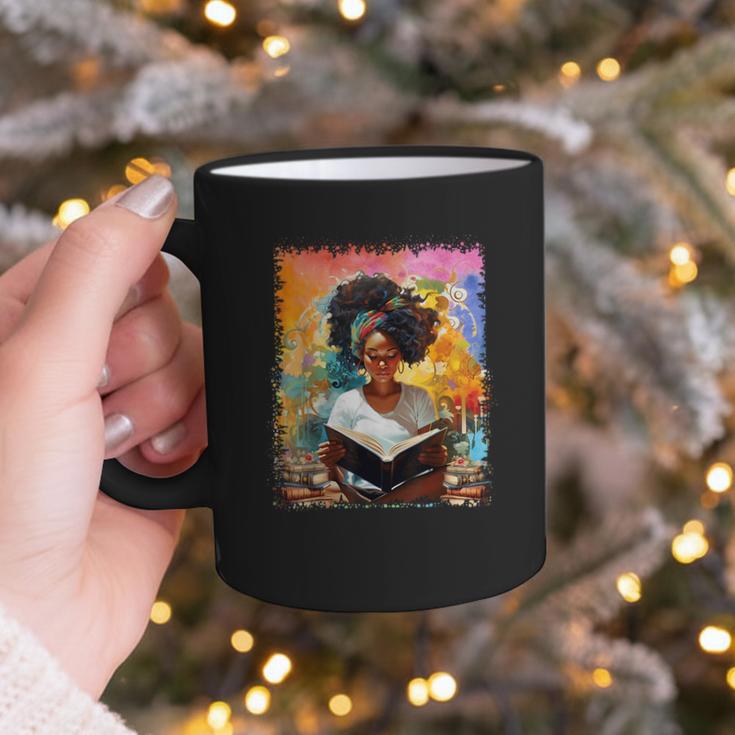Educated Afro Girl Reading Book Lover History Month Graphic Print Coffee Mug