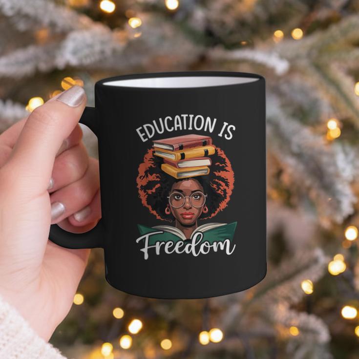 Education Is Freedom African Teacher Books Lovers Graphic Print Coffee Mug