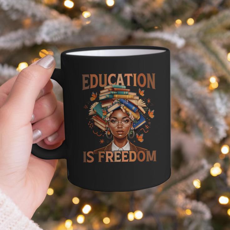 Education Is Freedom Teacher Books Black History Month Graphic Print Coffee Mug