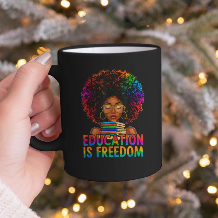Education Is Freedom Teacher Books History Month Graphic Print Coffee Mug