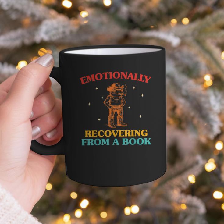 Emotionally Recovering From A Book Frog Graphic Print Coffee Mug Emotionally Recovering From A Book Frog Graphic Print Coffee Mug