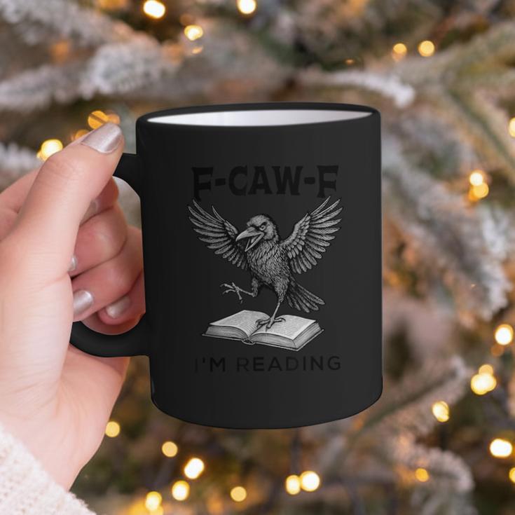 F-Caw-F Crow Book Lovers Vintage Bookish Bird Graphic Print Coffee Mug