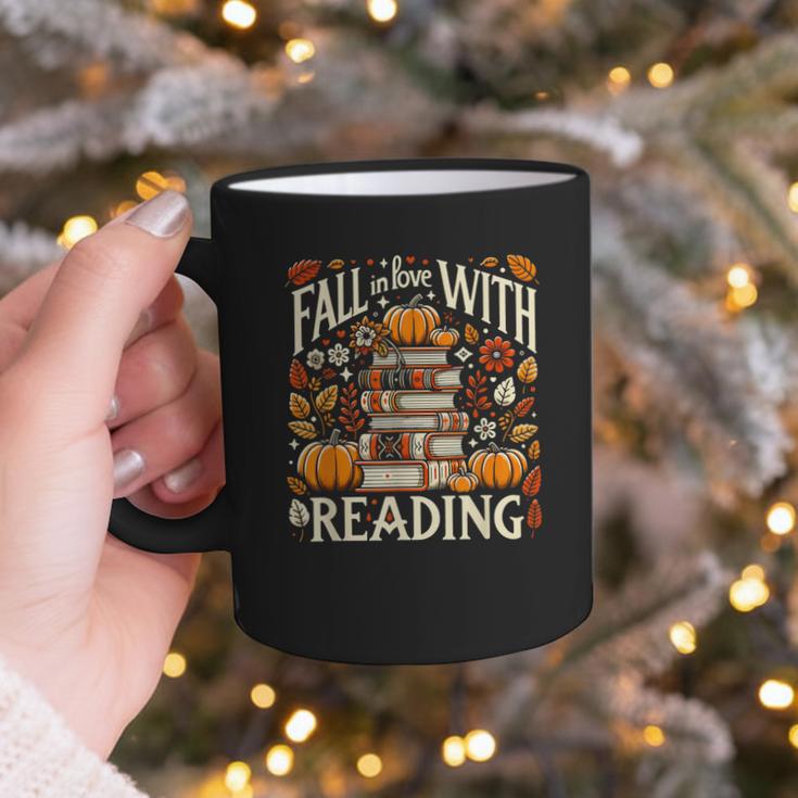 Fall In Love With Reading Book Autumn Pumpkins And Teachers Graphic Print Coffee Mug