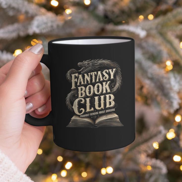 Fantasy Book Club Dragons For Women Men Or Kids Reading Graphic Print Coffee Mug