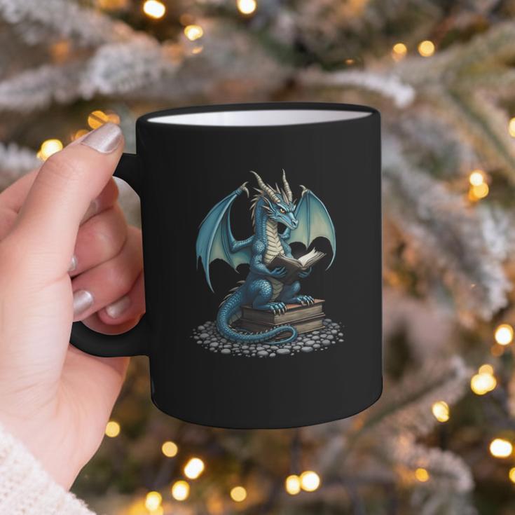 Fantasy Dragon Reading Magical Book Lover Halloween Vibes Graphic Print Coffee Mug Fantasy Dragon Reading Magical Book Lover Halloween Vibes Graphic Print Coffee Mug