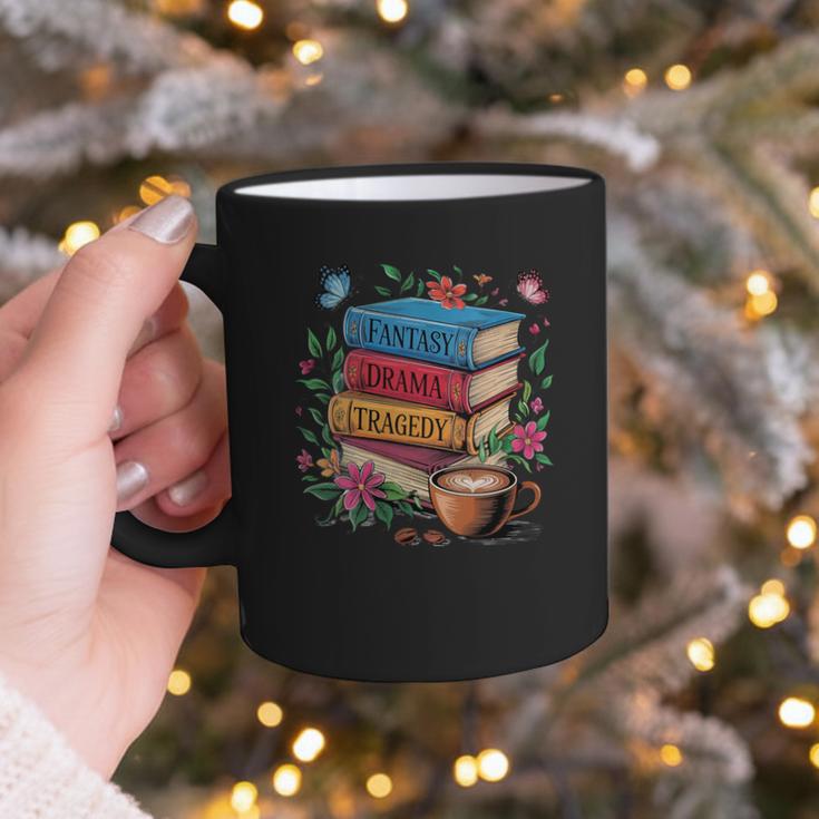 Fantasy Drama Tragedy Books Subtle Reader Librarian Flower Graphic Print Coffee Mug