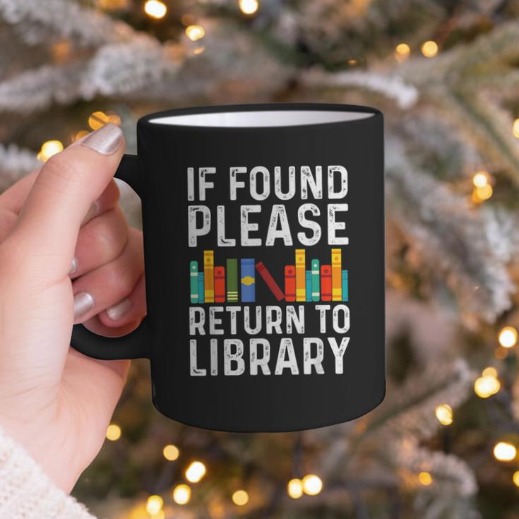If Found Please Return To Library Book Lover Graphic Print Coffee Mug