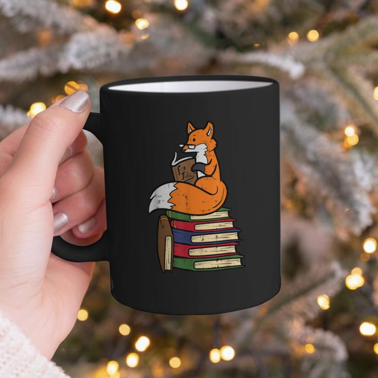Fox Books Read Reading Librarian America Men Women Kids Graphic Print Coffee Mug