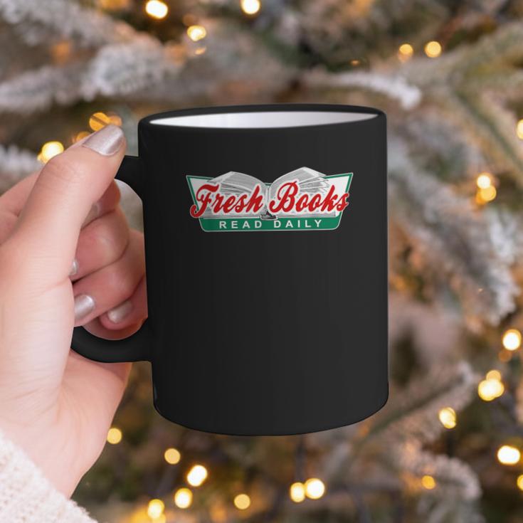 Fresh Books Read Daily Saying Reading And Book Graphic Print Coffee Mug