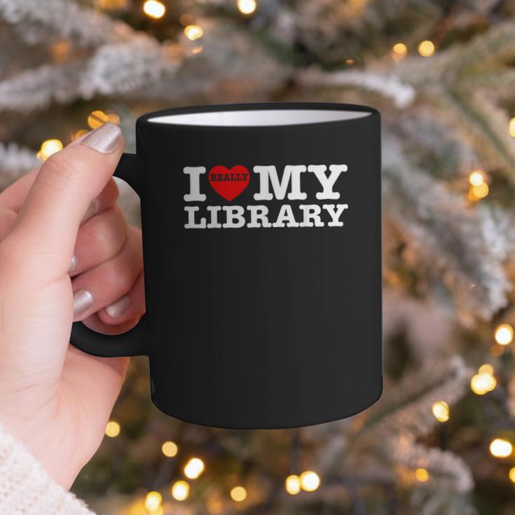 Fun I Love My Library Book Reader Bookworm Librarian Costume Graphic Print Coffee Mug