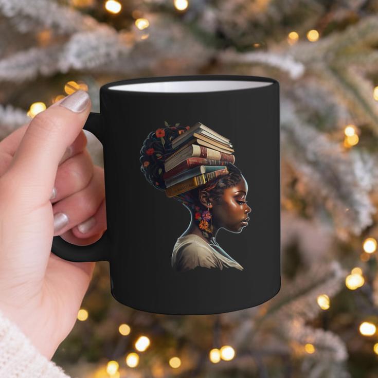 Girl Crown Of Books African Teacher Black History BHM Graphic Print Coffee Mug