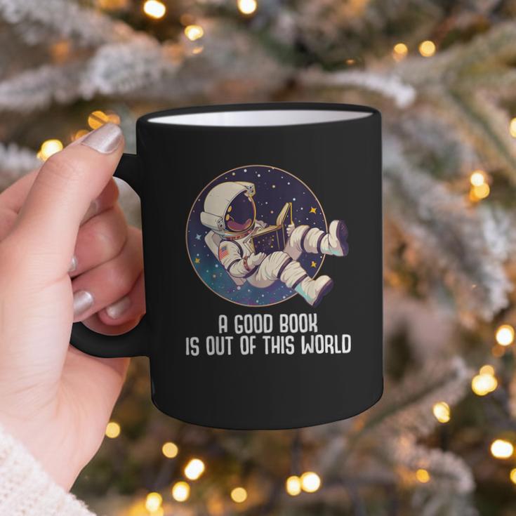 Good Book Is Out Of This World Astronaut Space Graphic Print Coffee Mug