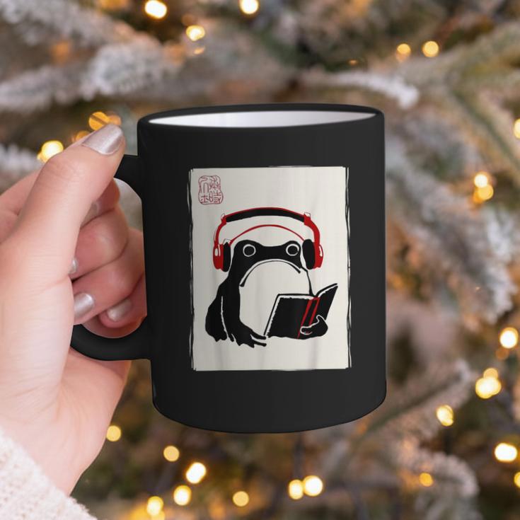 Grumpy Frog Books Music Kawaii Ink Japanese Graphic Print Coffee Mug Grumpy Frog Books Music Kawaii Ink Japanese Graphic Print Coffee Mug