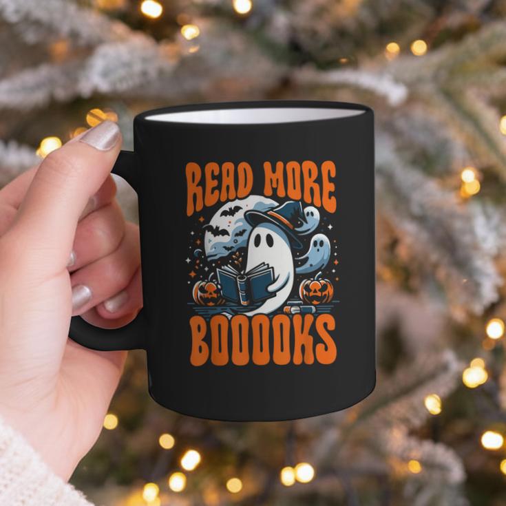 Halloween Book Lover Ghost Boo Pun Read More Boooks Graphic Print Coffee Mug